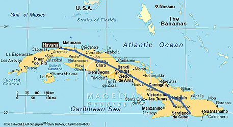 Haupteisenbahnstrecke in  Kuba